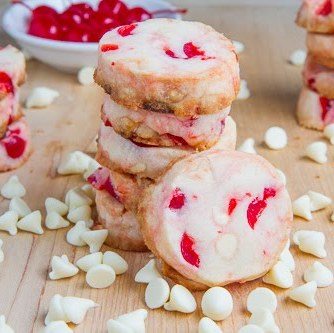 White Chocolate Cherry Shortbread Cookies thumbnail