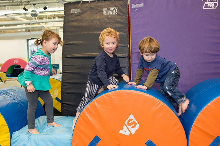 Kids have active fun at Columbus Gym. (Photo by Karen Haberberg)