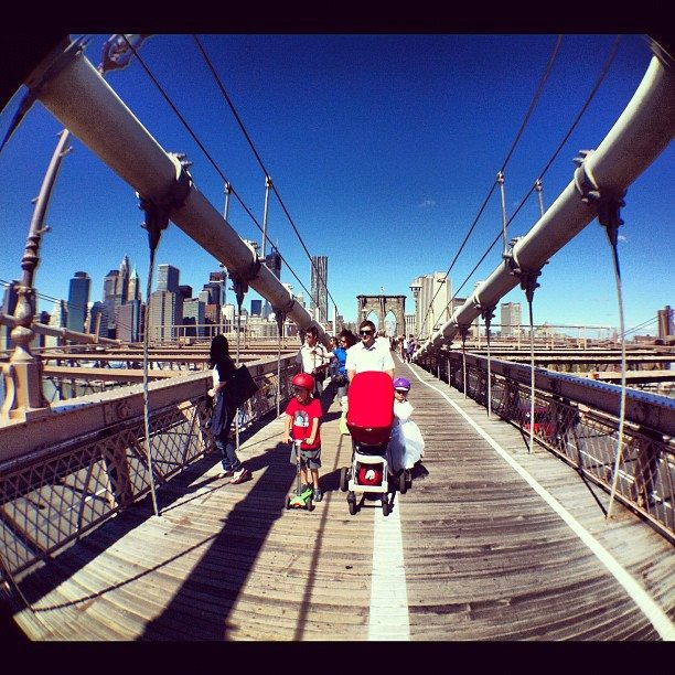 Walking-across-the-Brooklyn-Bridge-to-Jane’s-Carousel-in-Dumbo.