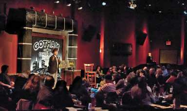 Older children enjoy a comic performance about performances