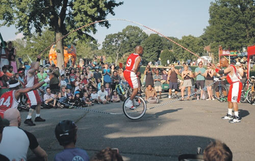 World-famous unicyclers show off their stuff