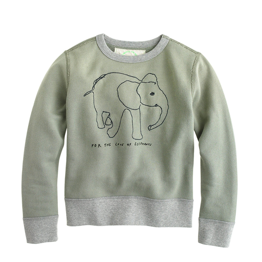 J.Crew Kids’ crewcuts for David Sheldrick Wildlife Trust Elephant Sweatshirt