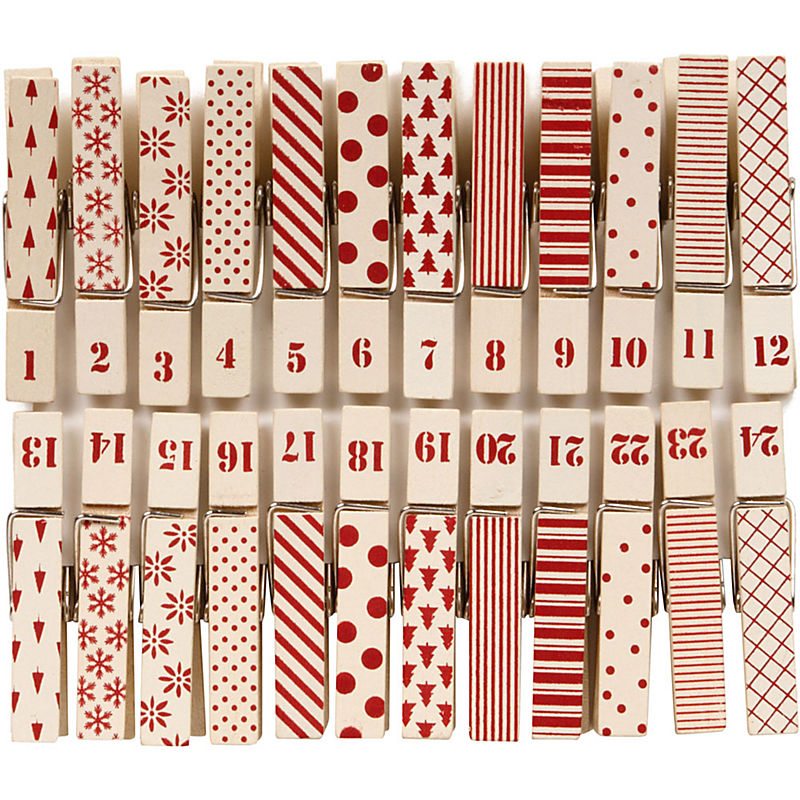 Paper Source Christmas Advent Clothespins
