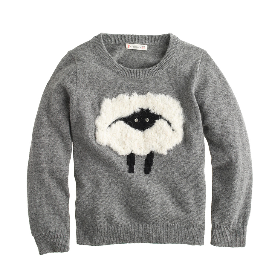 Girls' Fuzzy Sheep Sweater