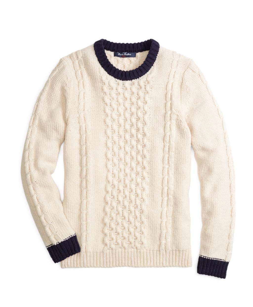 Wool Crewneck Cable Sweater