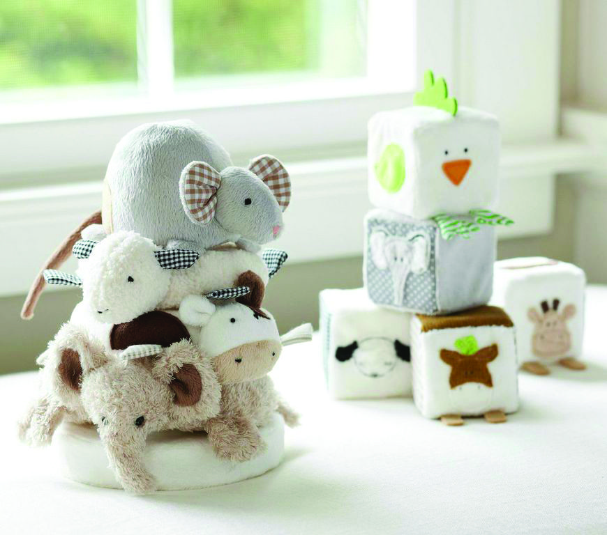 For Newborns: Farm Plush Blocks & Stackers