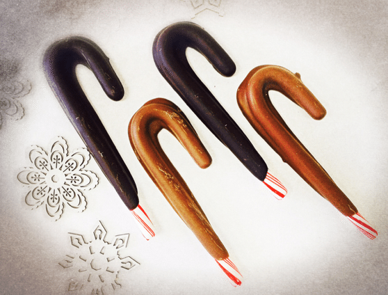 Chocolate Bar Chocolate-Dipped Candy Canes 