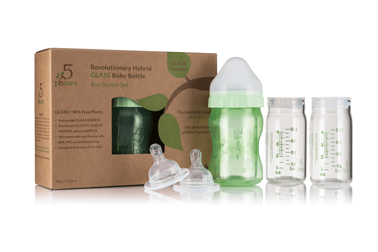 5 Phases 4-oz. Hybrid Glass Baby Bottle