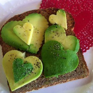 Valentine Toast with Avocado and Black Pepper