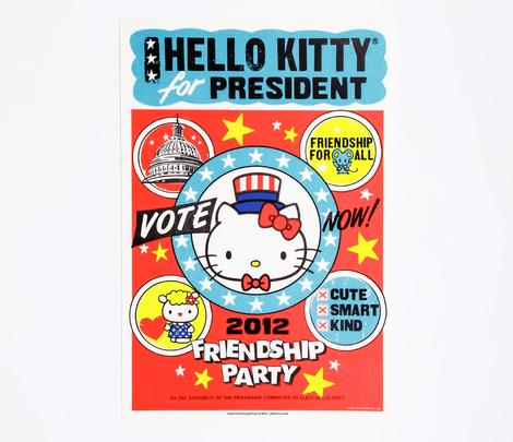 Hello Kitty for President Globe Poster