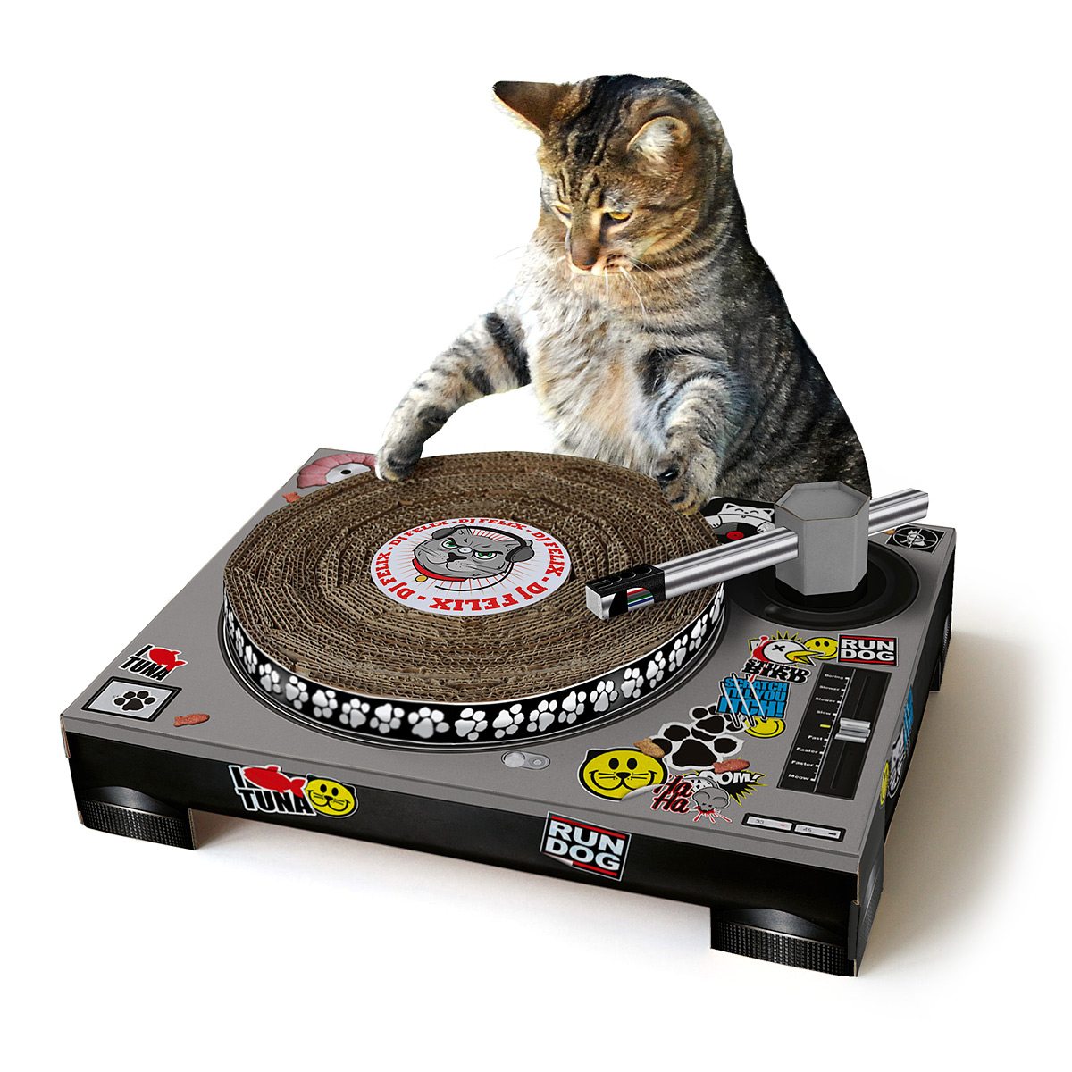 Cat DJ Scratching Pad from Uncommon Goods