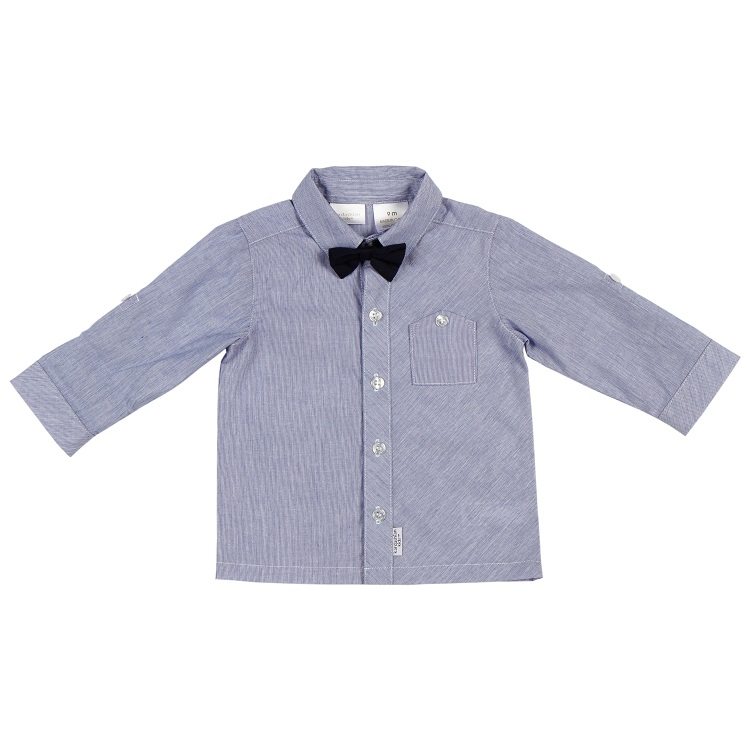 Stripe Shirt with Bow Tie