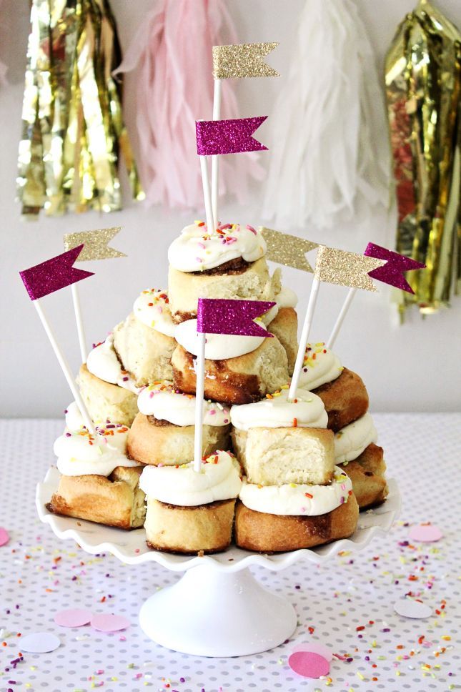 Cinnamon Roll Birthday Cake