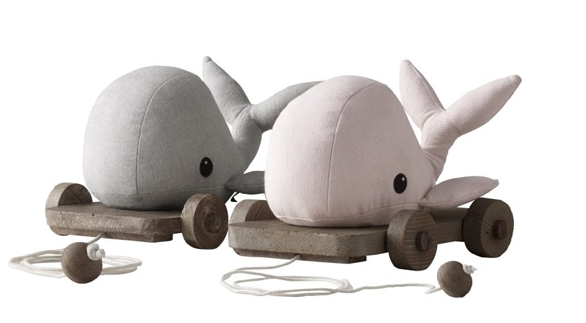 Chambray Whale Pull Toy