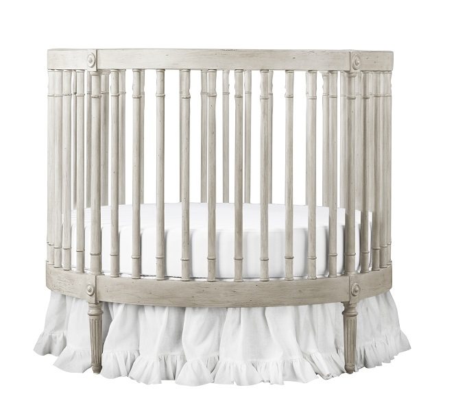 Ellery Round Crib in Antique Grey Mist