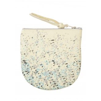 Blue Speckled Leather Pouch