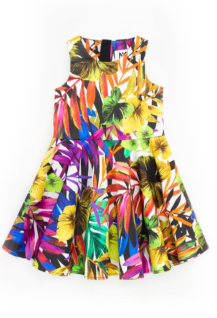 Milly Minis Tropical Floral Flounce Dress