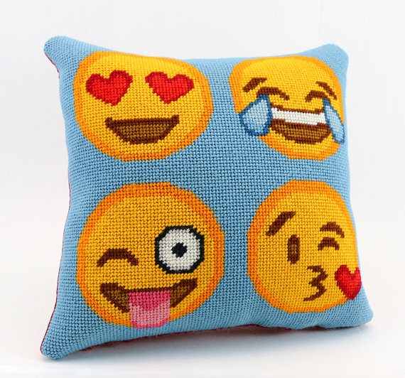 Needlepoint Emoji Pillow Kit