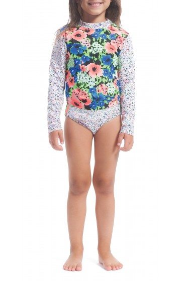 Shoshanna Babygirl Swim Retro Floral Rash Guard