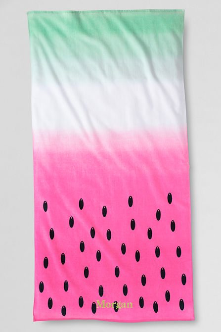 Lands' End Kids' Tie Dye Beach Towel - Watermelon Ombre