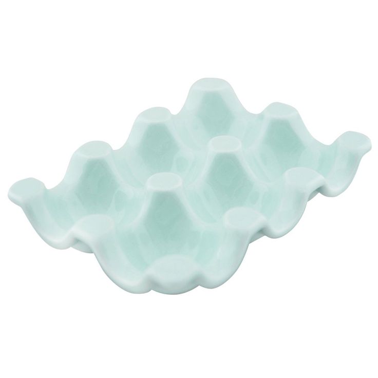 Fishs Eddy Egg Tray 1/2 dz Light Blue