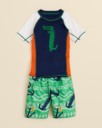 Wes & Willy Boys' Alligator Motif Rash Guard