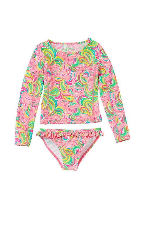 Lilly Pulitzer Girls Havanna Rashguard Swimsuit Set