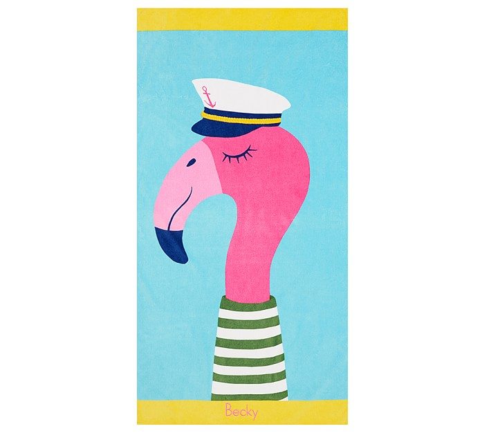 Pottery Barn Kids Nantucket Flamingo Beach Towel