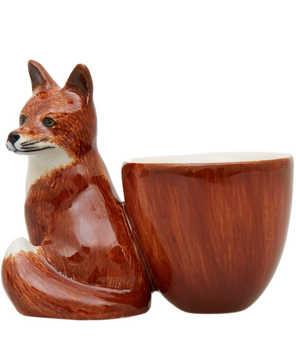Quail Red Fox Earthenware Egg Cup 