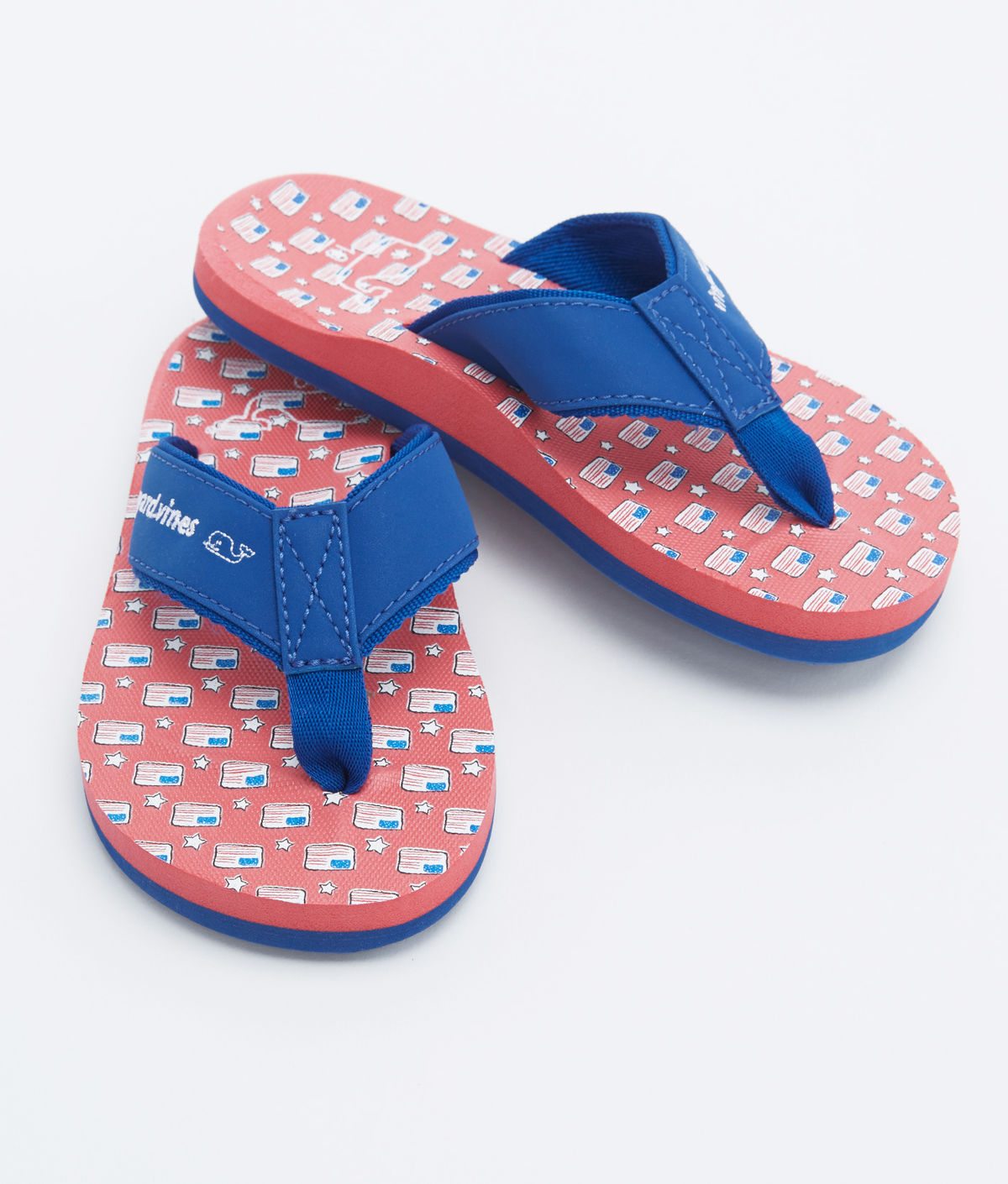 Vinyard Vines Boys Flags Printed Flip Flops