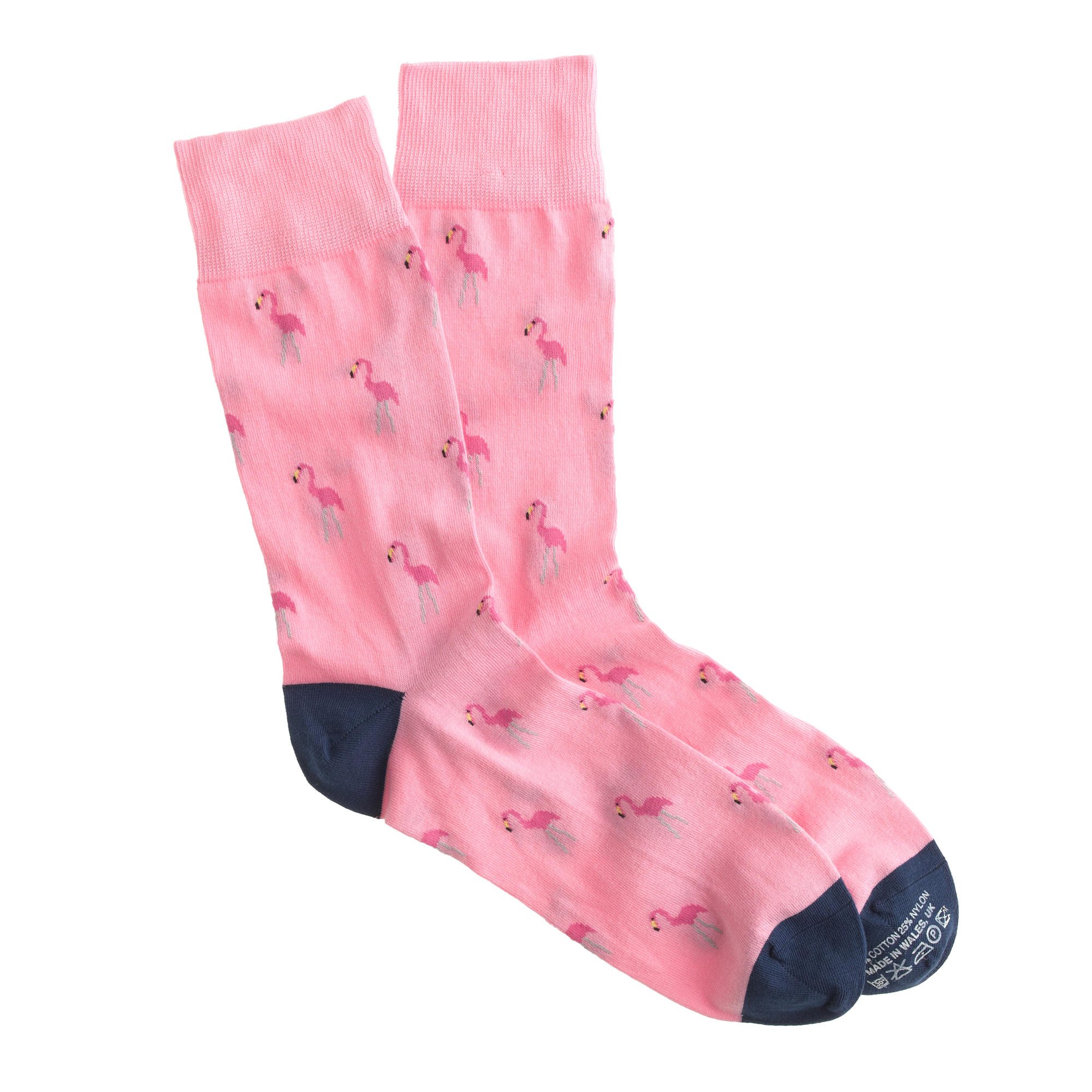 Corgi Lightweight Pattern Socks - Pink Flamingo