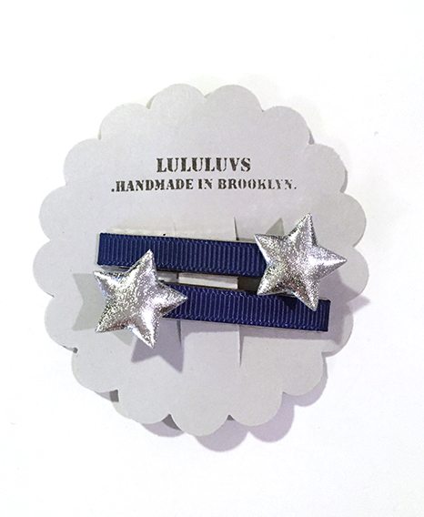 Lululuv's Navy & Silver Star Bobby Pin Set