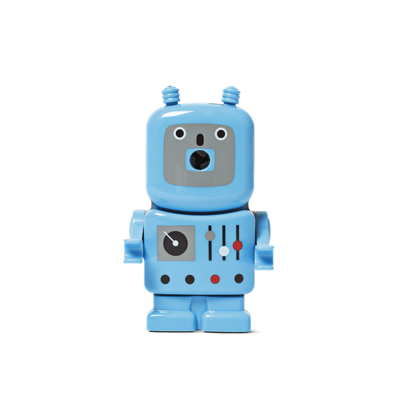 For ages 3-8: Flying Tiger Bot I Love Pencils Pencil Sharpener