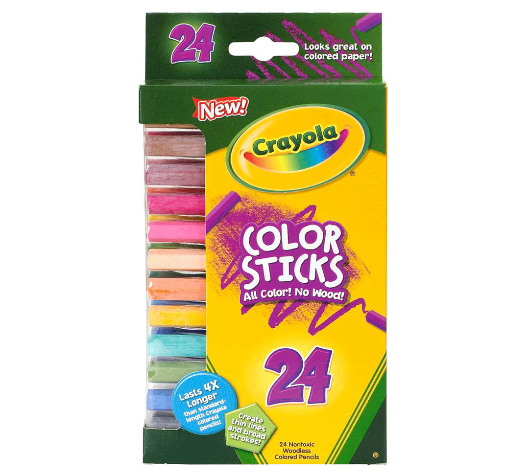 For ages 3-8: Crayola Color Sticks Colored Pencils