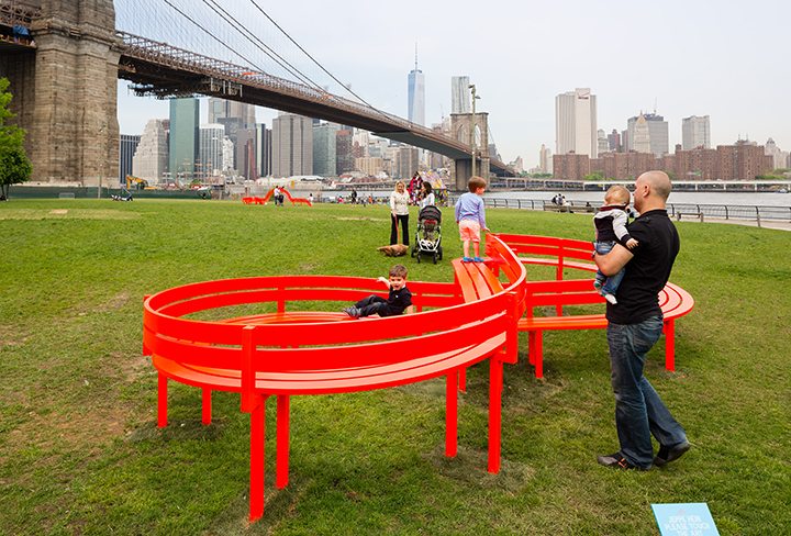Family Day at Jeppe Hein: Please Touch the Art in Brooklyn Bridge Park
