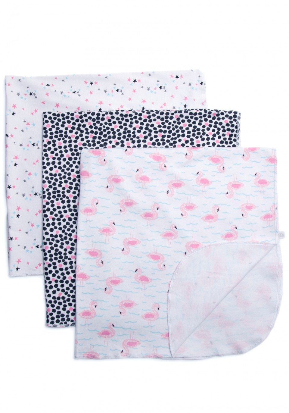 Rosie Pope Baby 3-Pack Receiving Blanket - Flamingos/ Dots/ Stars
