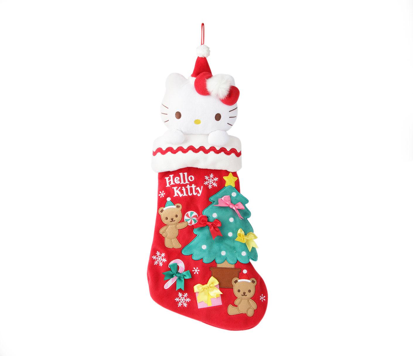 Hello Kitty Holiday Stocking with Plush: Holly Red