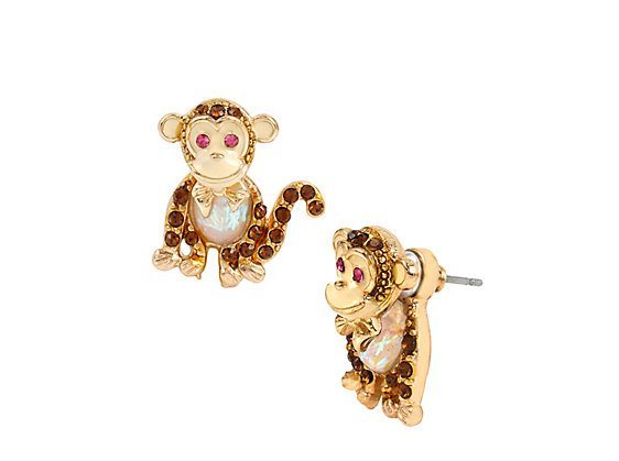 Betsey Johnson Betsey's Minis Monkey Earrings