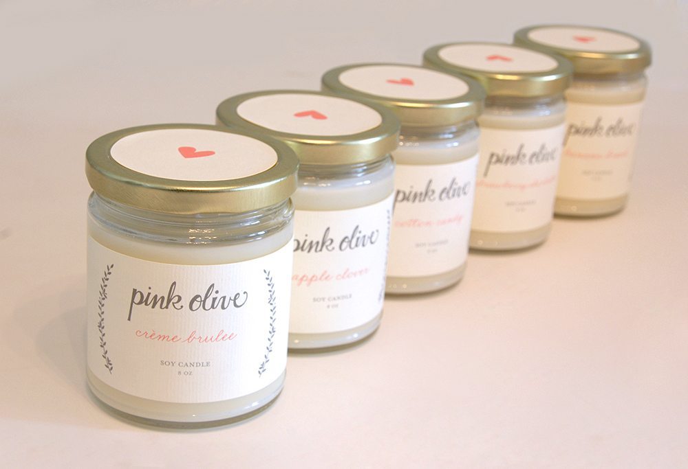 Pink Olive Soy Candle Collection