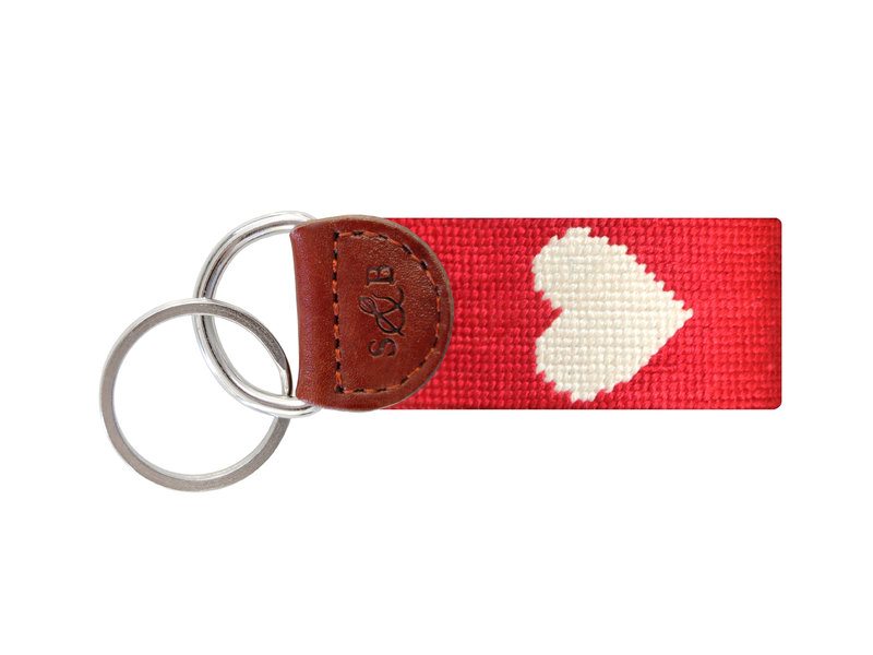 Smathers & Branson Heart Needlepoint Key Fob