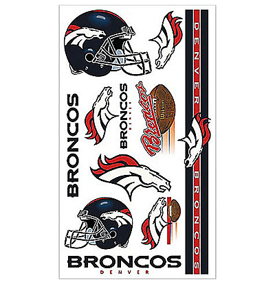Party City Denver Broncos Tattoos