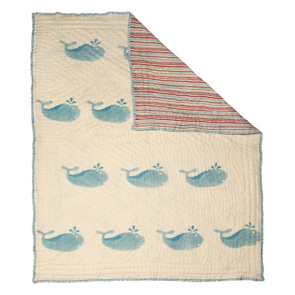 Naaya by Moonlight Blue Whale Organic Quilt from Maisonette