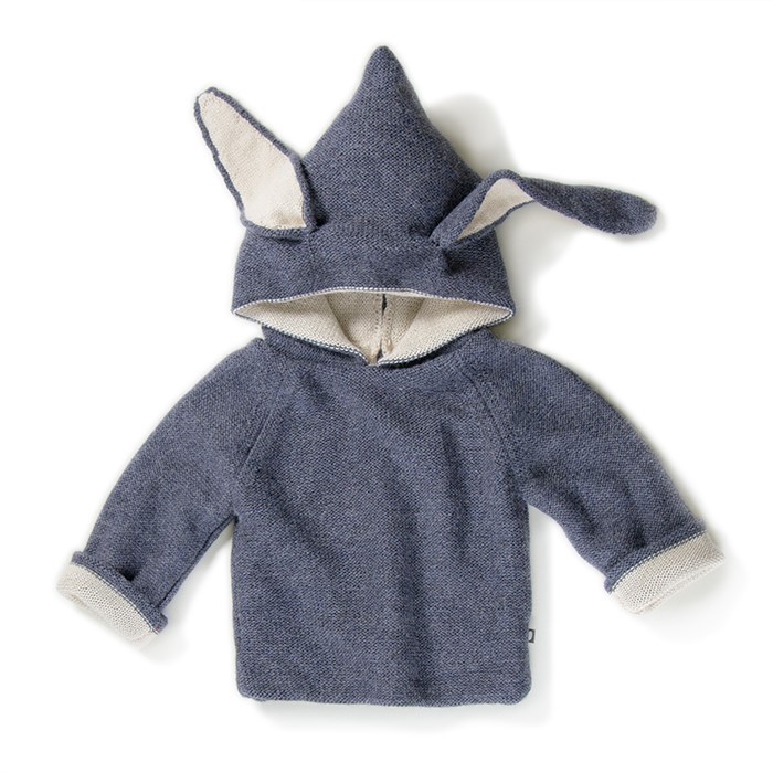 Oeuf NYC Animal Hoodie-Slate Bunny