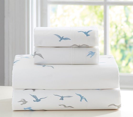 Monique Lhuillier Flight Of Birds Sateen Sheet Set