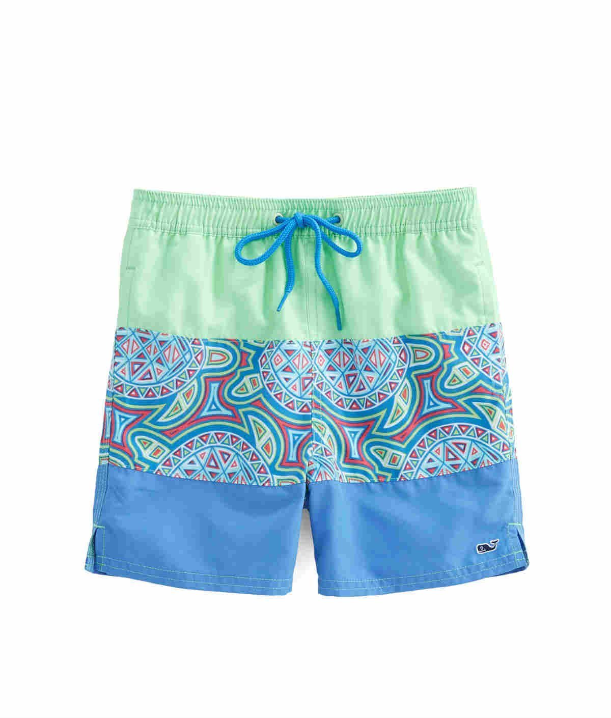 Vineyard Vines Boys Sea Of Turtles Pieced Bungalow Shorts