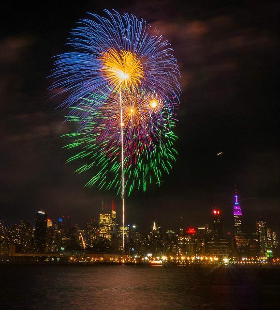 Macy's Fourth of July Fireworks will take place next Monday night along the Hudson River! Photo by Bob Jagendorf via Flickr.