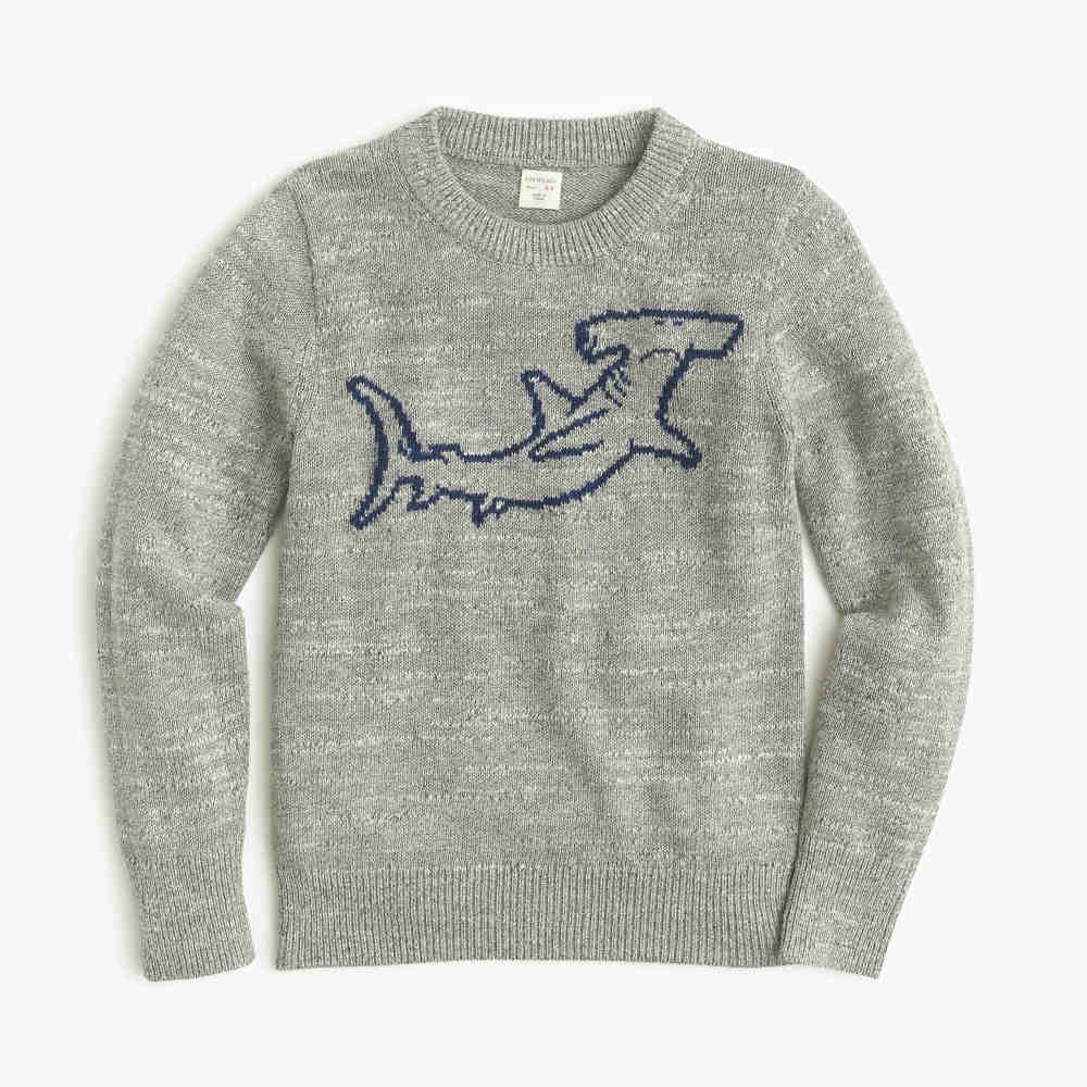 J.Crew Boys’ Cotton Sweater With Hammerhead Shark 