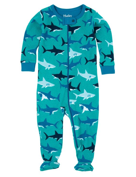 Hatley Great White Sharks Baby Boy Footed Coverall