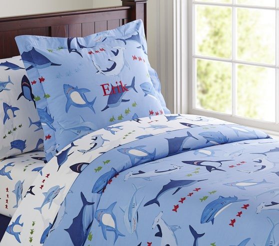 Pottery Barn Kids Shark Bite Sheet Set 