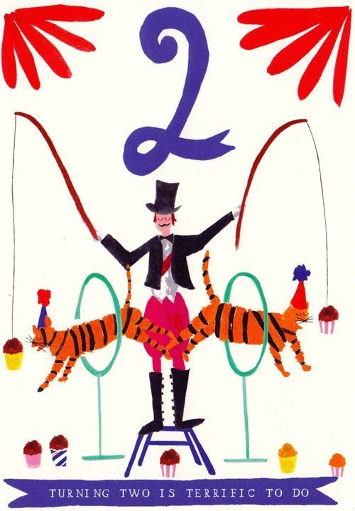 Tiger Twins Second Birthday Card from the Pink Olive
